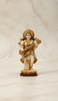 Resin Saraswati idol with ivory detail