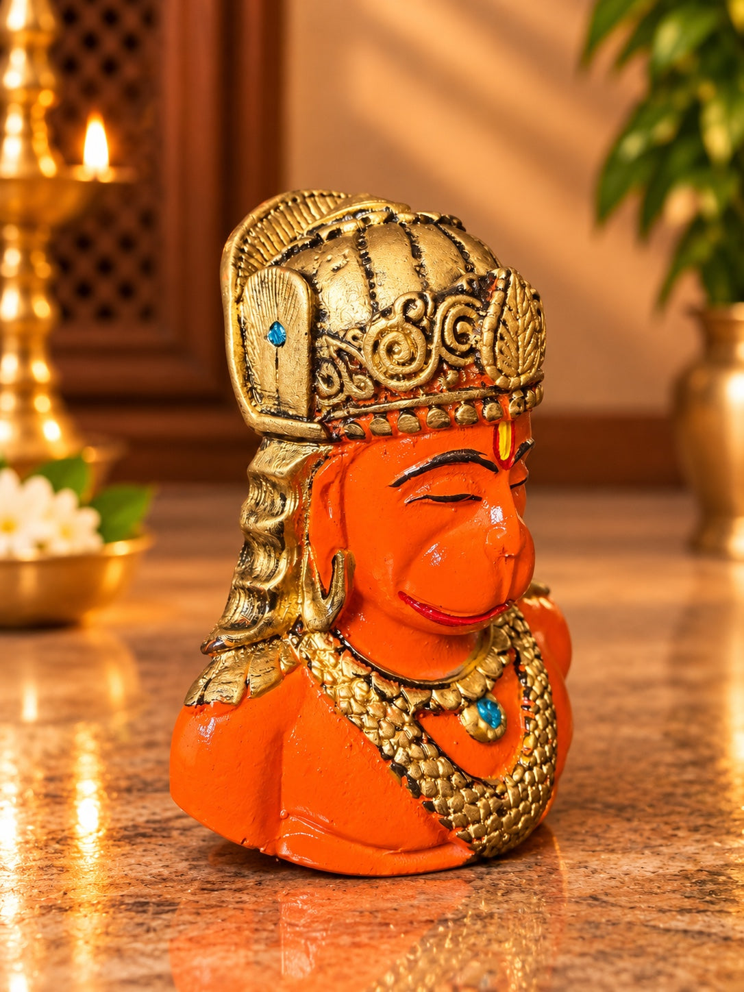 Dhyana Veer Hanuman Cosmic Orange three-quarter view