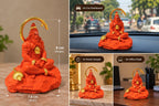 Golden Tail Hanuman Idol | Ivory & Orange - Ishvara Art