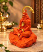 Golden Tail Hanuman Idol | Ivory & Orange - Ishvara Art