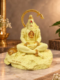 Golden Tail Hanuman Idol | Ivory & Orange - Ishvara Art