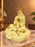 Golden Tail Hanuman Idol | Ivory & Orange - Ishvara Art