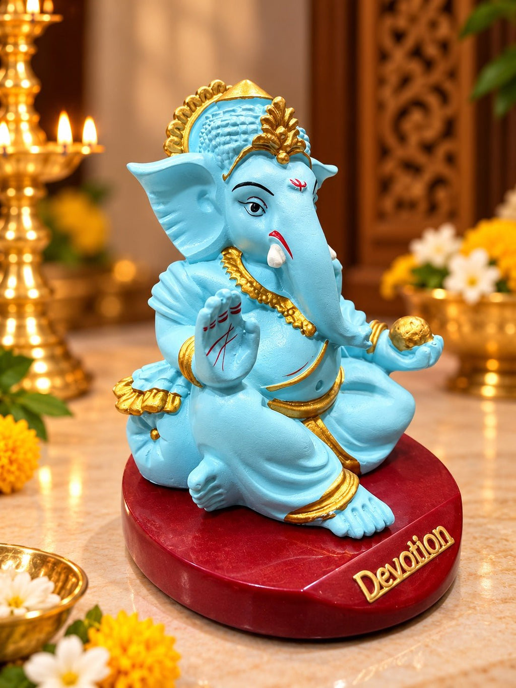 Laddu Ganesha Idol | Abundance & Prosperity - Ishvara Art