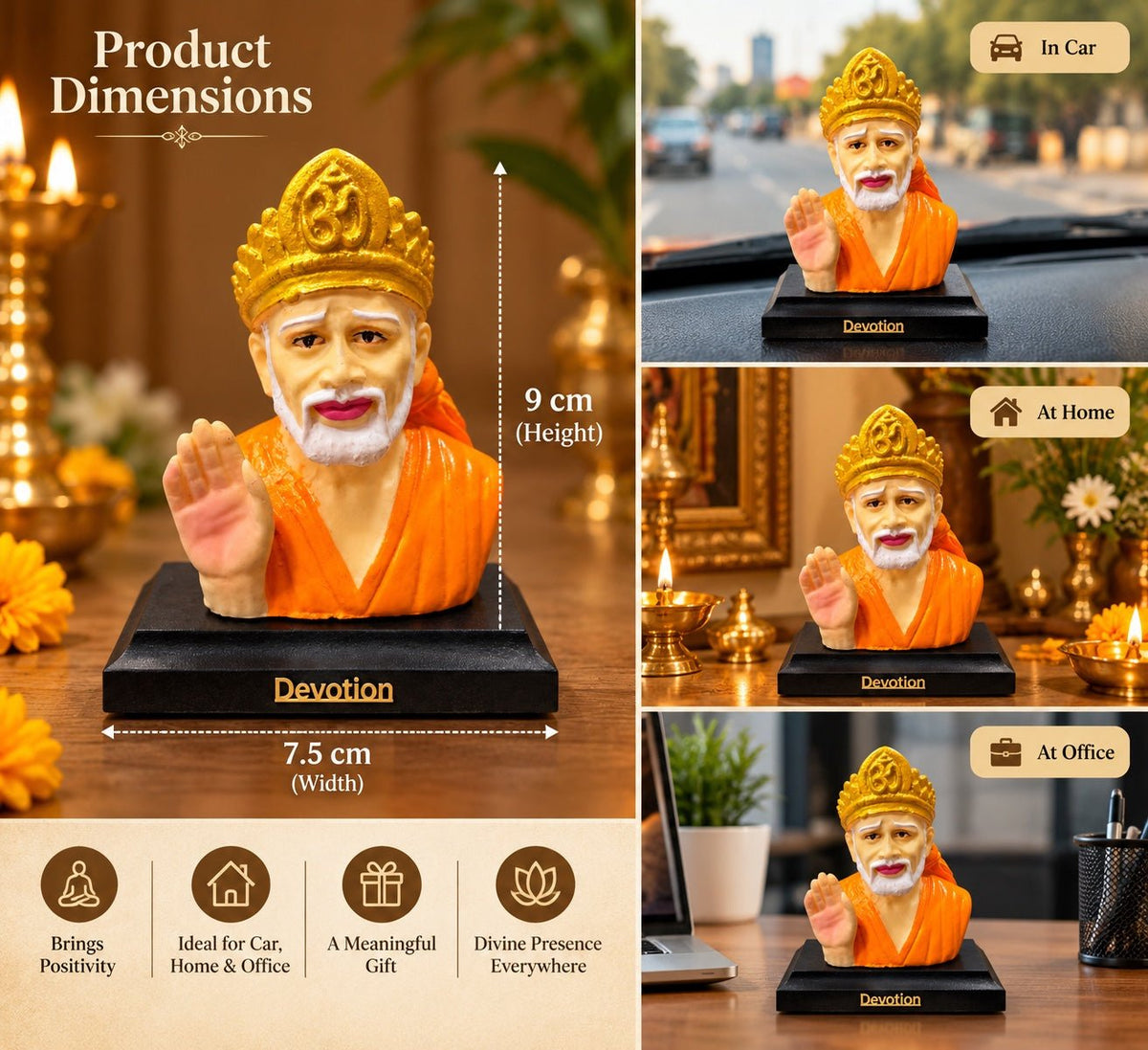 Om Shri Sai: Spiritual Essence of Peace and Harmony - Ishvara Art
