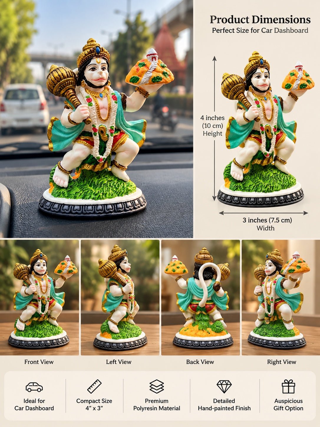 Parvat Hanuman - Divine Spiritual Idol - Ishvara Art